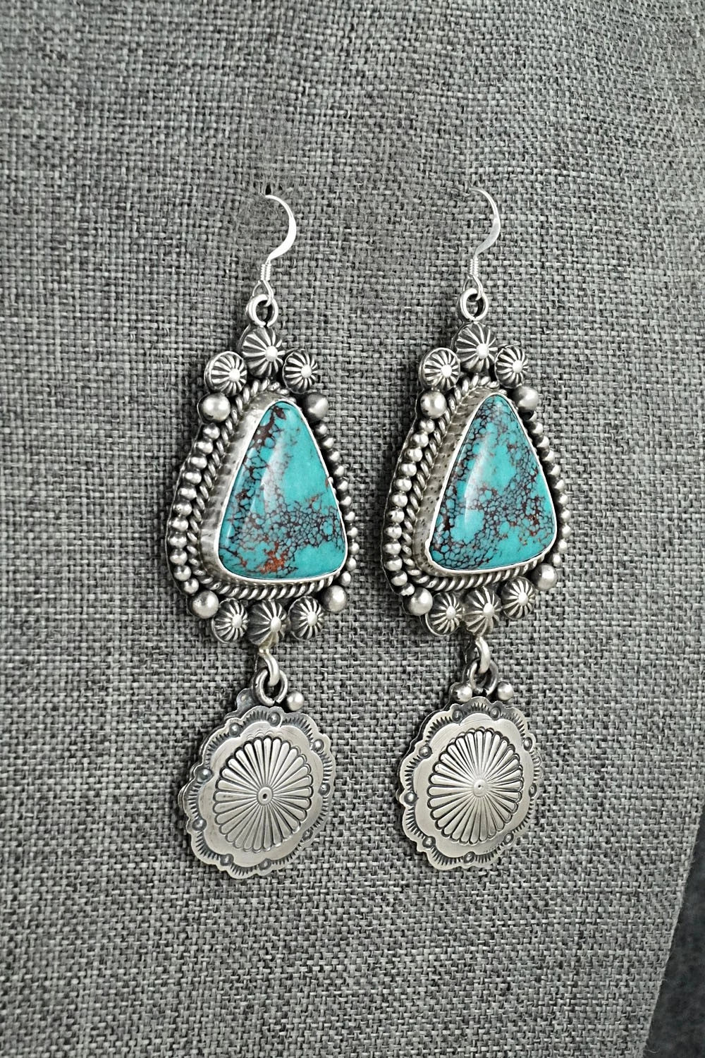 Turquoise & Sterling Silver Earrings - Michael Calladitto