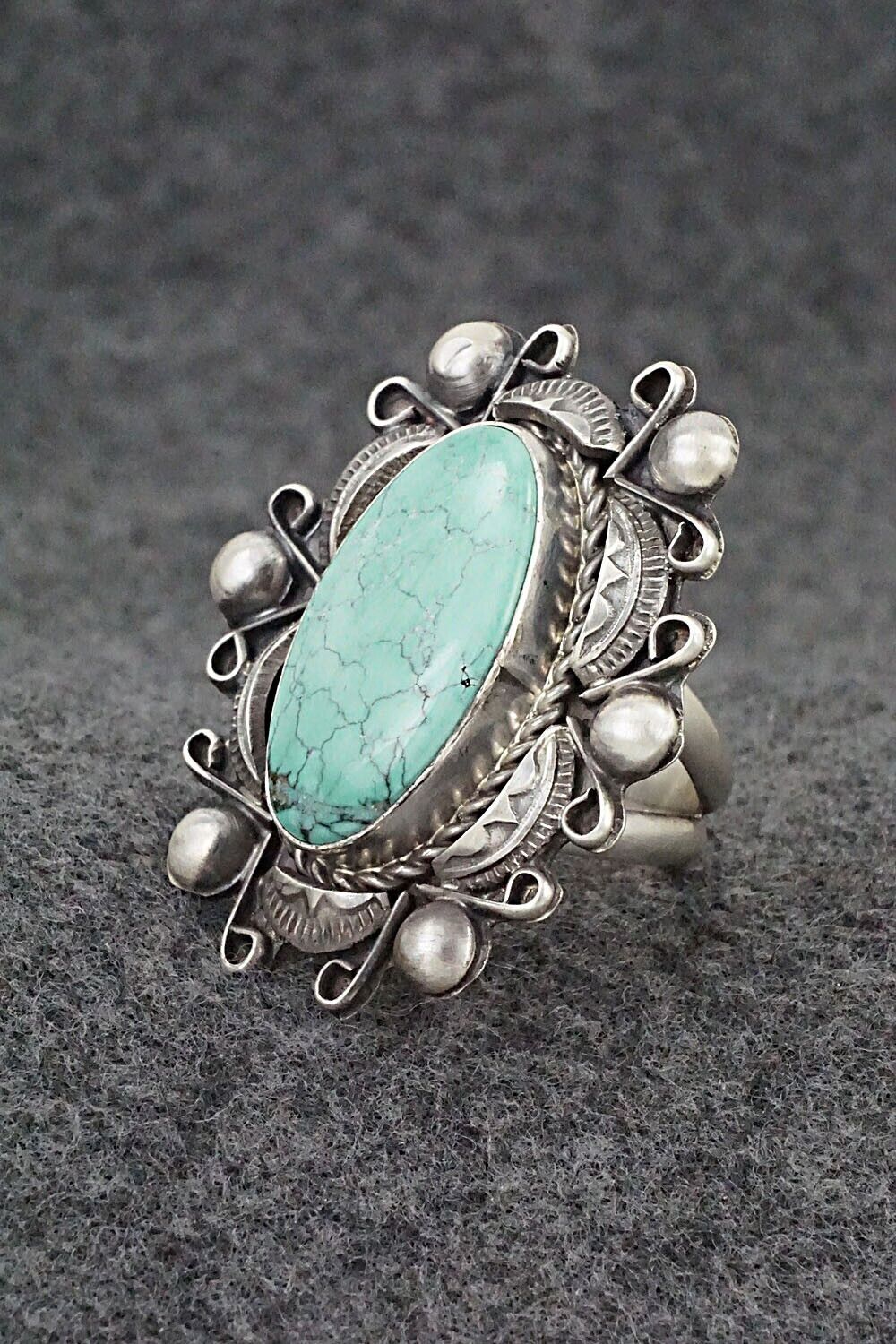 Turquoise & Sterling Silver Ring - Wilson Dawes - Size 9
