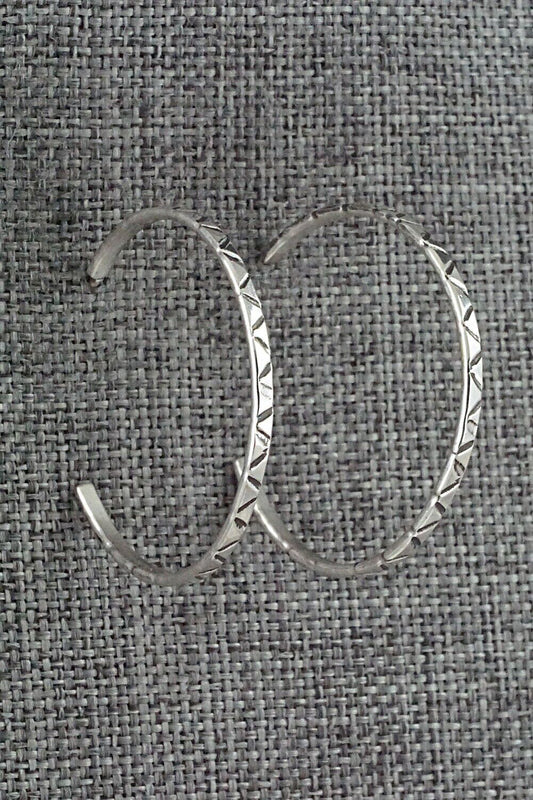 Sterling Silver Hoop Earrings - Elaine Tahe