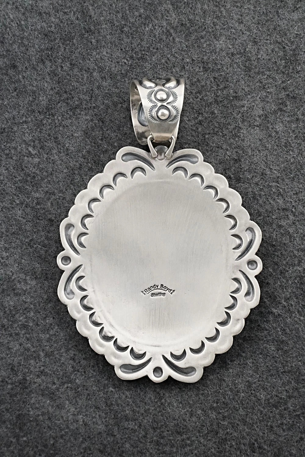 Turquoise, Spiny Oyster & Sterling Silver Pendant - Randy Boyd