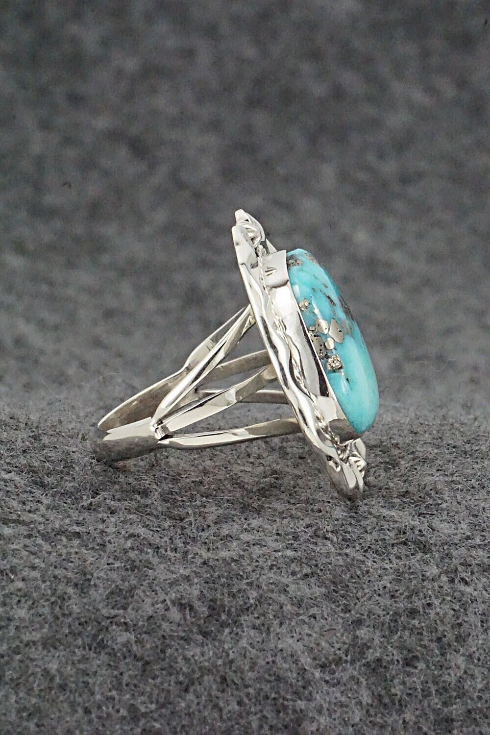 Turquoise & Sterling Silver Ring - Samuel Yellowhair - Size 8.25