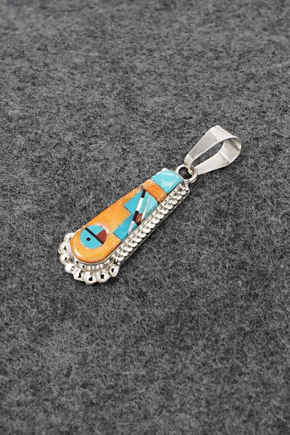 Multi Stone & Sterling Silver Pendant - Rayland Edaakie