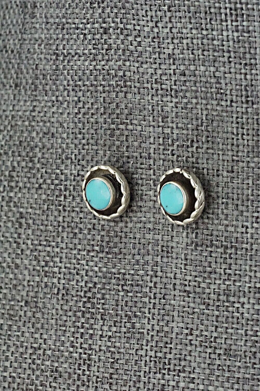 Turquoise & Sterling Silver Earrings - Carina Leekity
