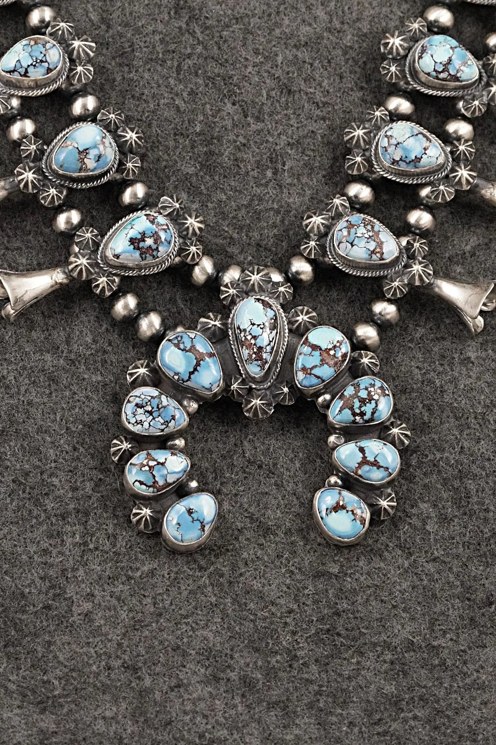 Turquoise & Sterling Silver Squash Blossom Set - Darrin Livingston