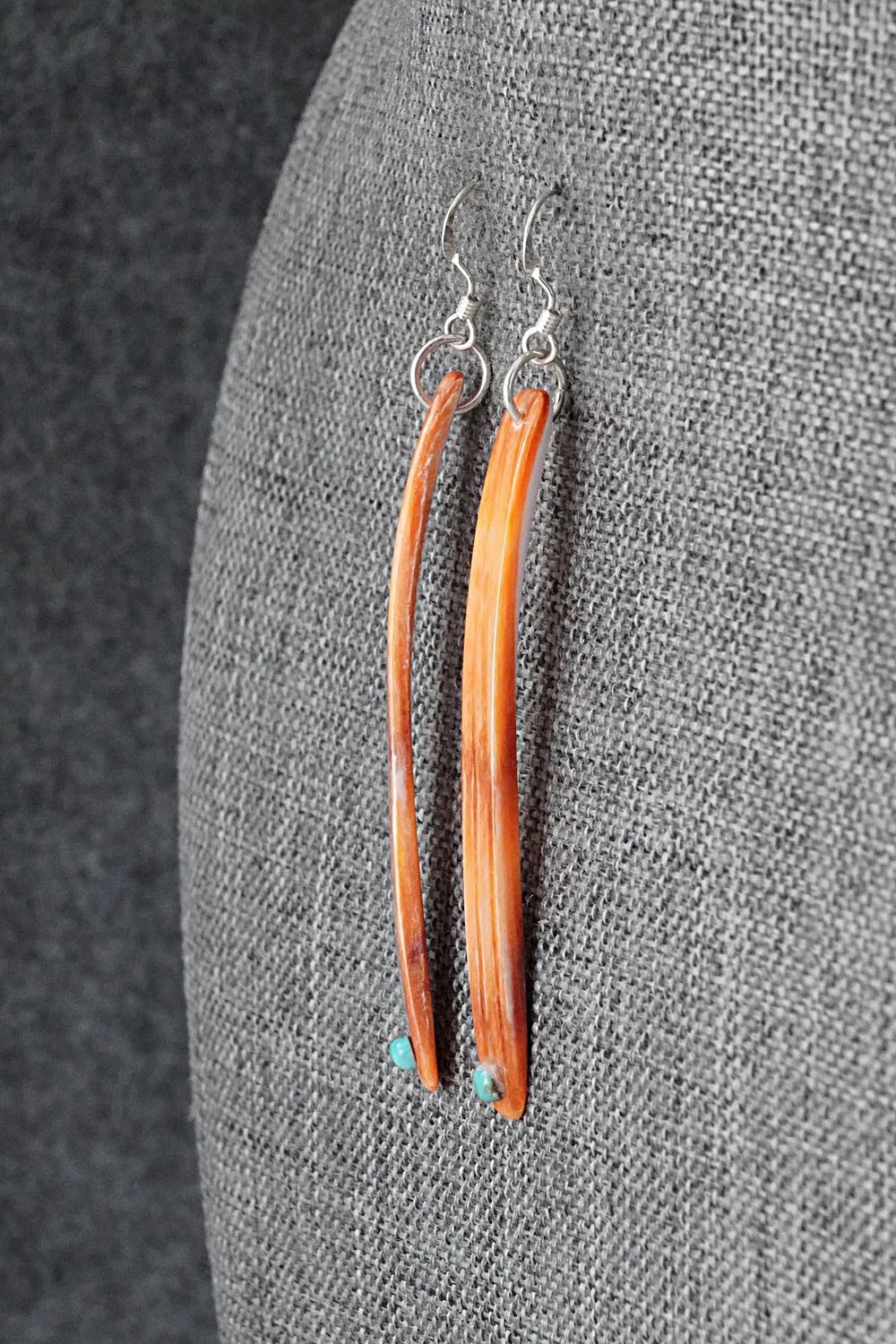 Spiny Oyster, Turquoise & Sterling Silver Earrings - Jesus Espino