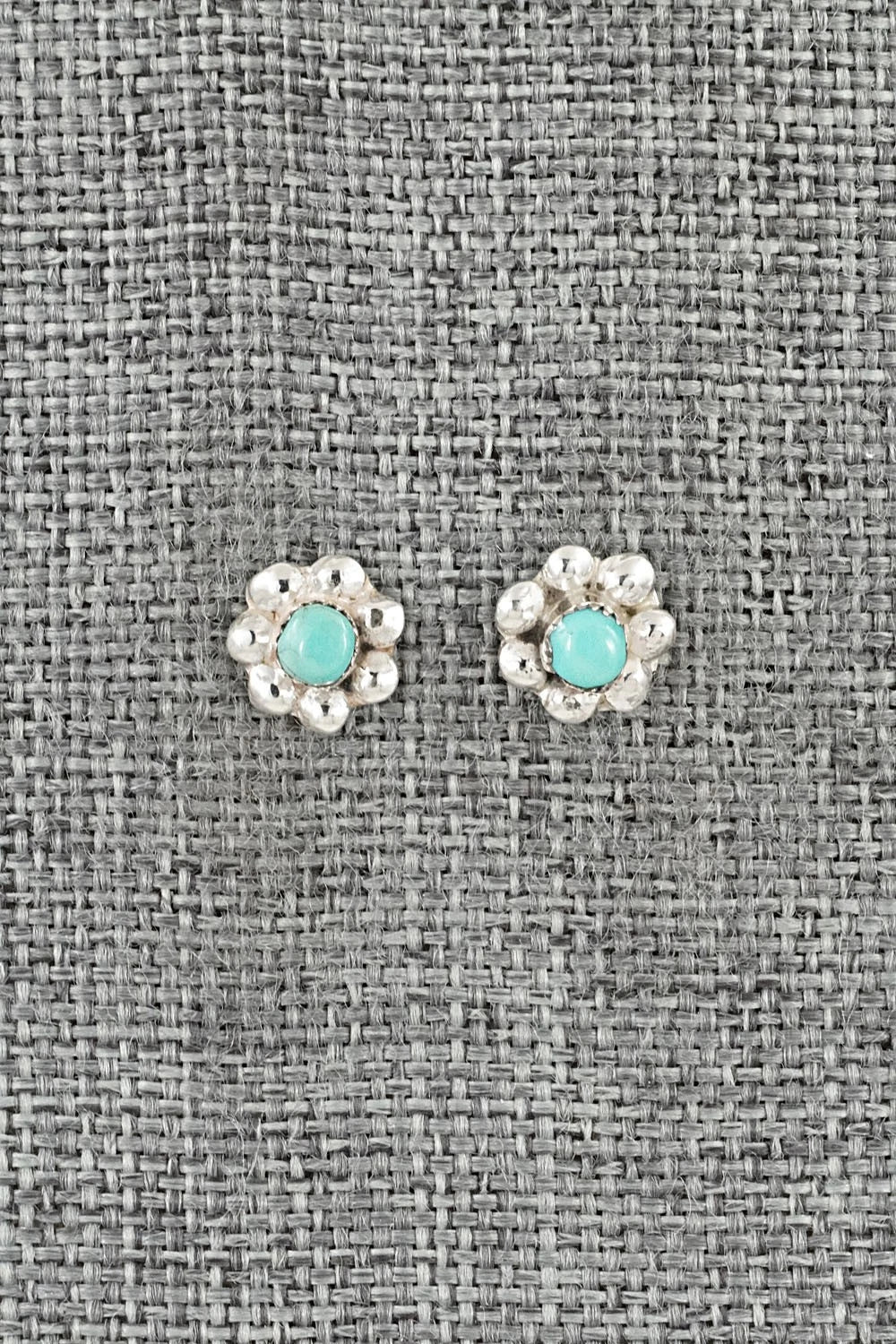 Turquoise & Sterling Silver Earrings - Roland Yatsate