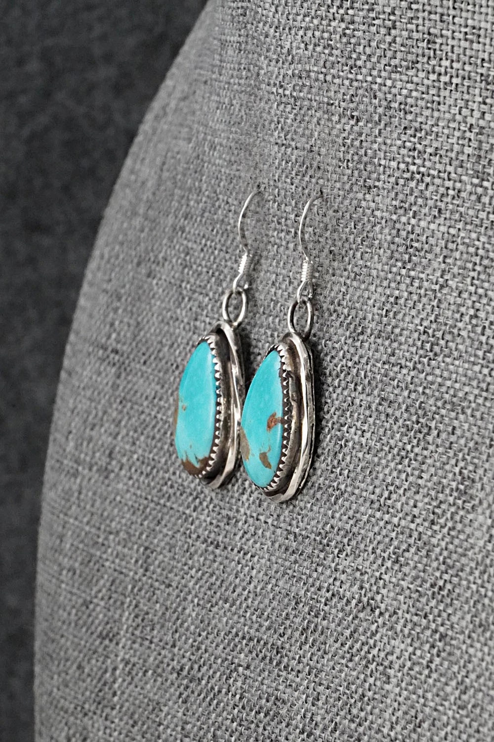 Turquoise & Sterling Silver Earrings - Ernest Hawthorne
