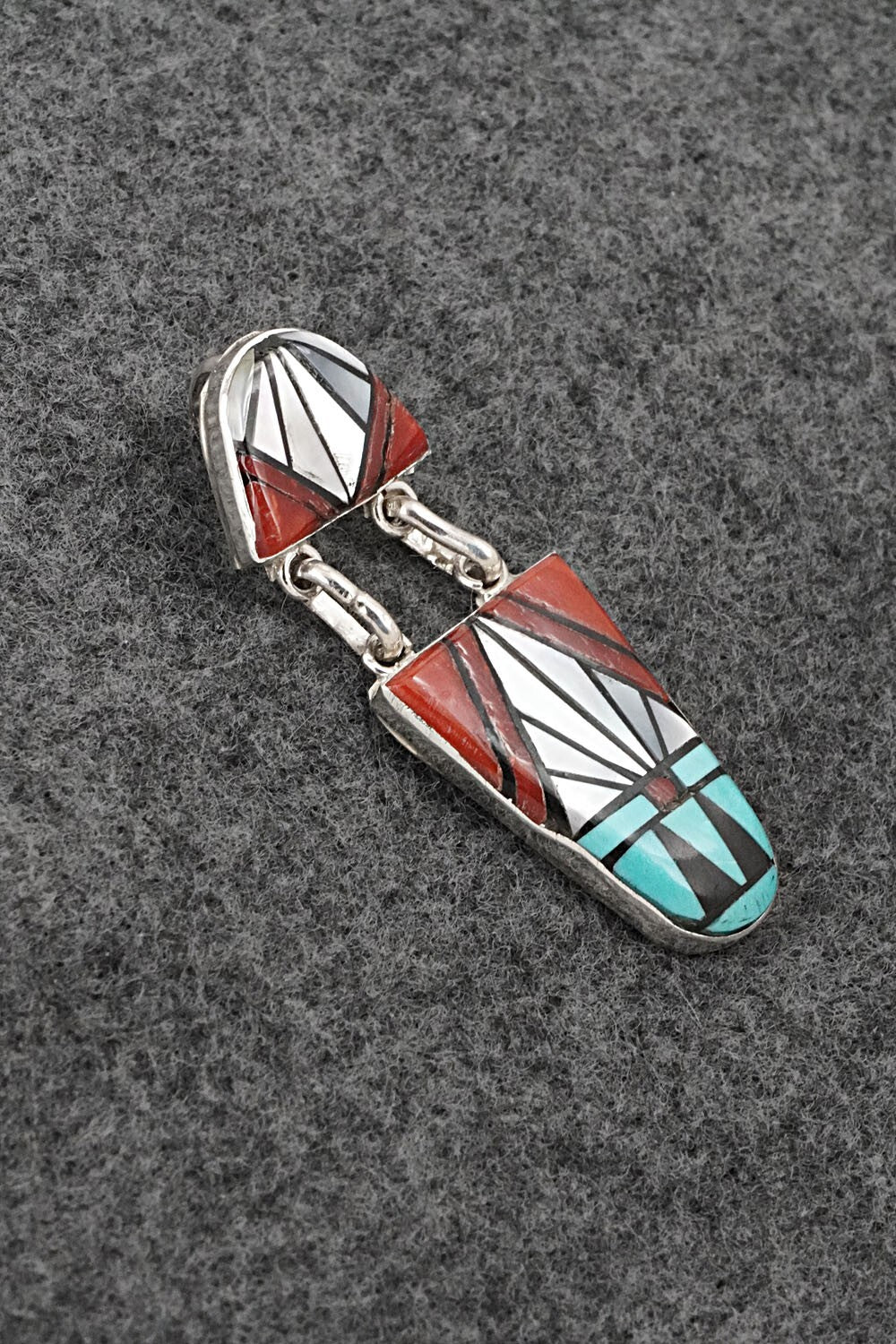 Multi-Stone & Sterling Silver Pendant and Earrings Set - Ola Eriacho