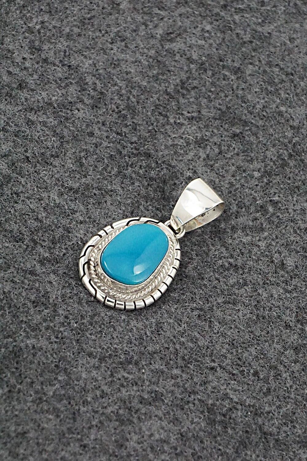 Turquoise & Sterling Silver Pendant - Peggy Skeets