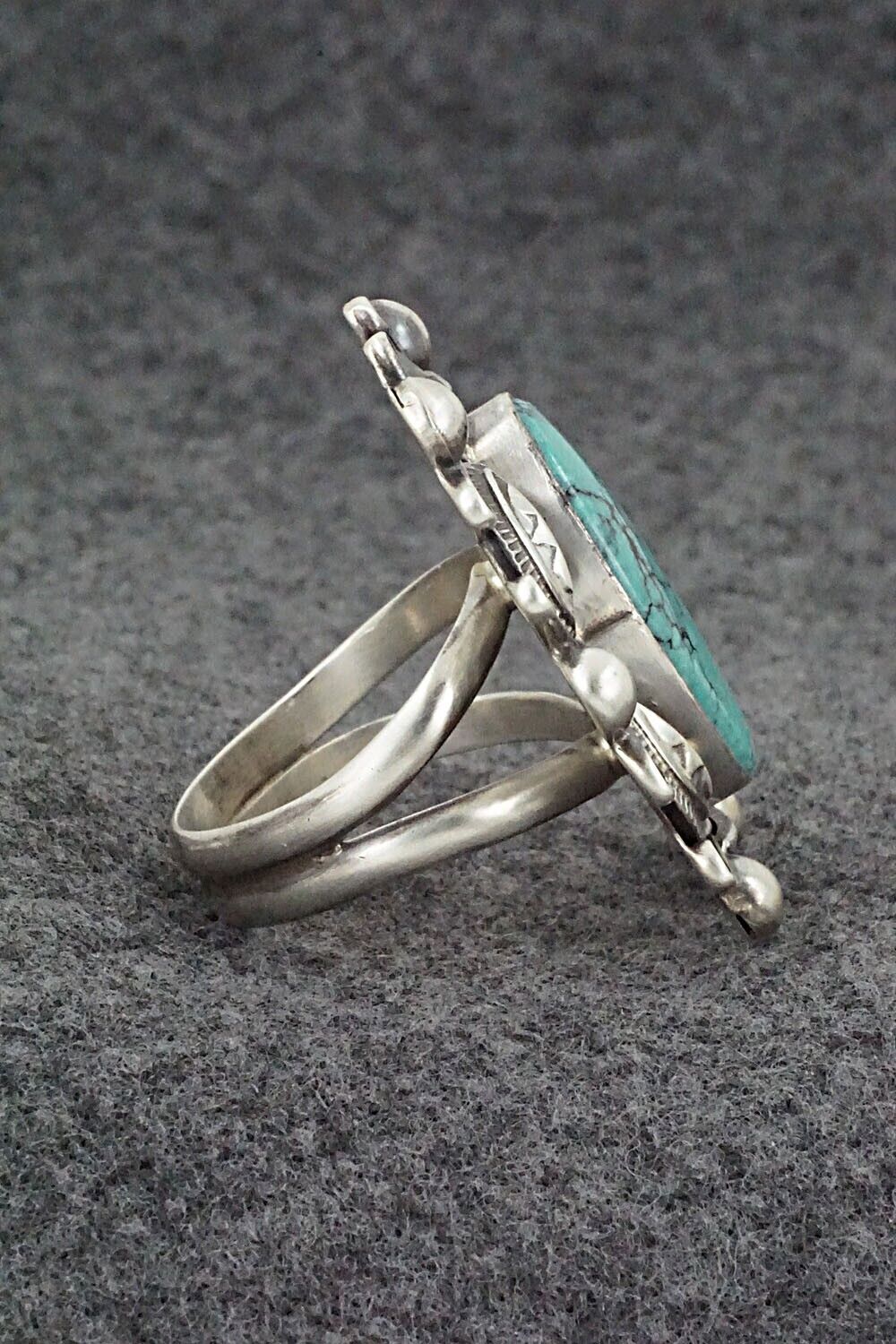 Turquoise & Sterling Silver Ring - Wilson Dawes - Size 12