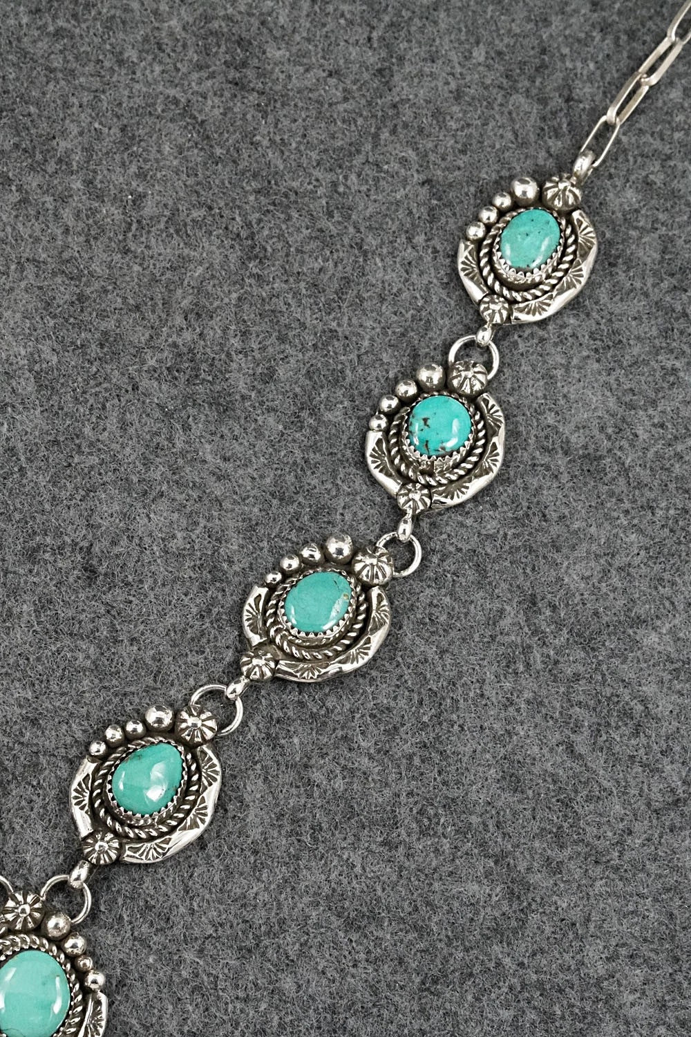 Turquoise & Sterling Silver Necklace and Earrings Set - Phil Nez