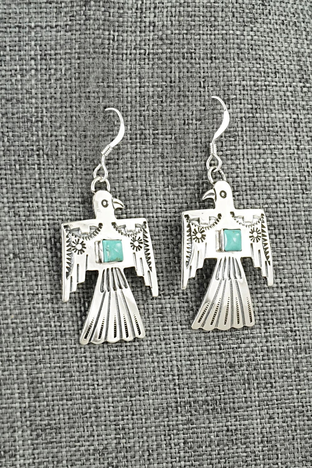 Turquoise & Sterling Silver Earrings - Jeremy Delgarito