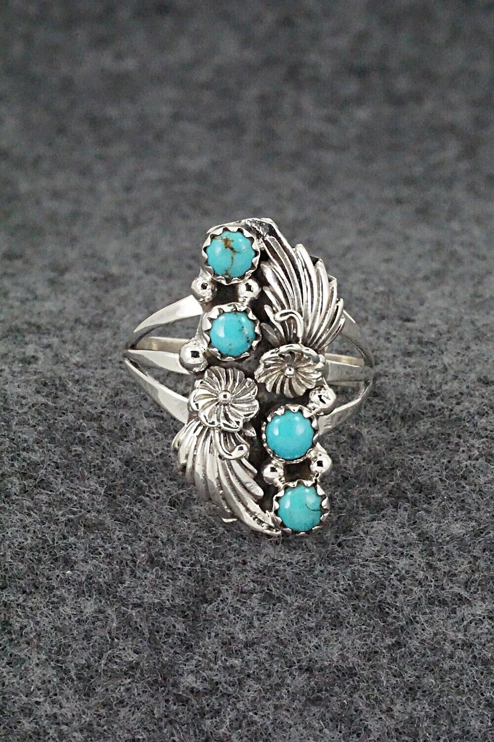 Turquoise & Sterling Silver Ring - Alice Rose Saunders - Size 8.25