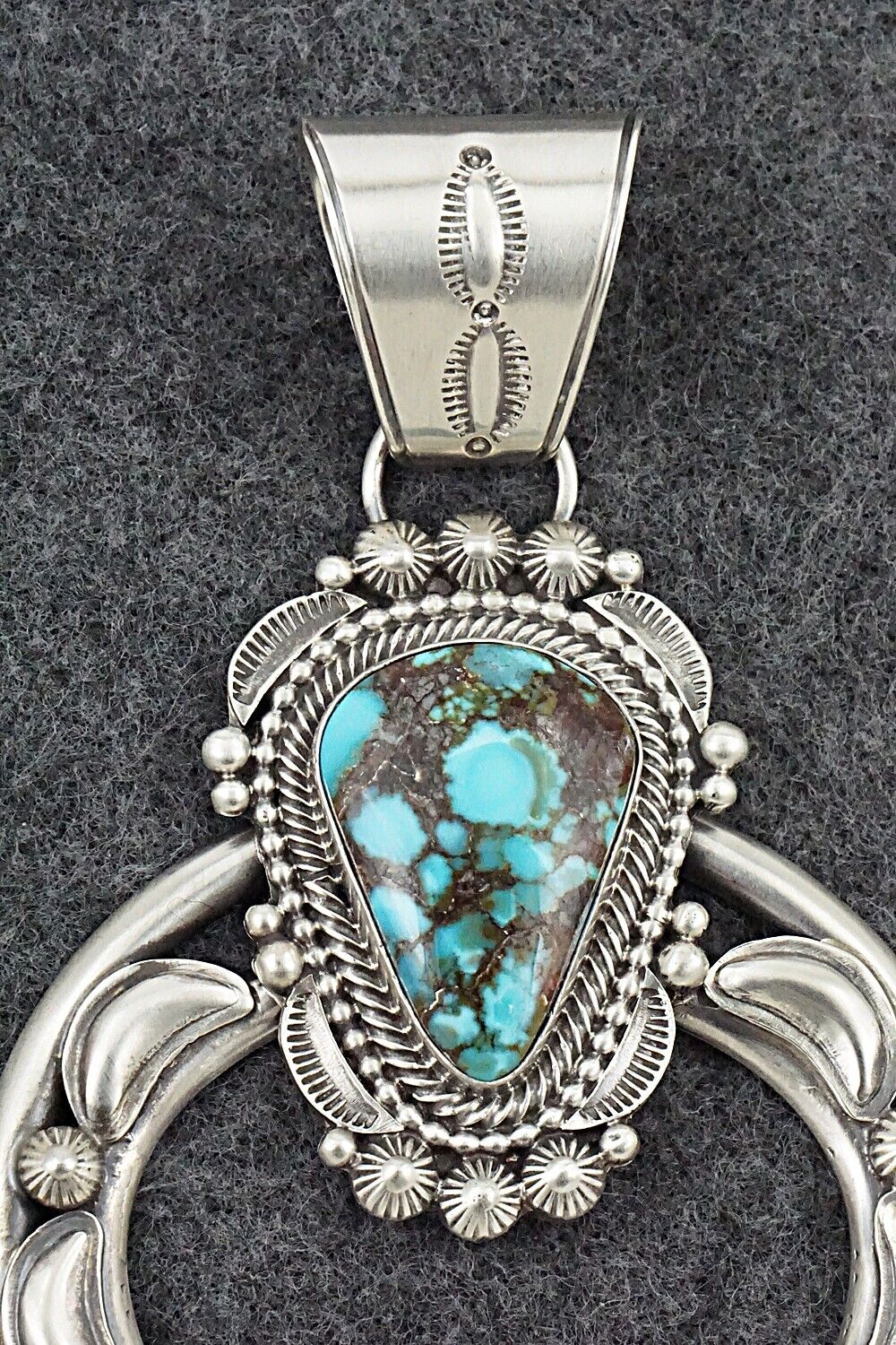 Turquoise & Sterling Silver Naja Pendant - Tom Lewis