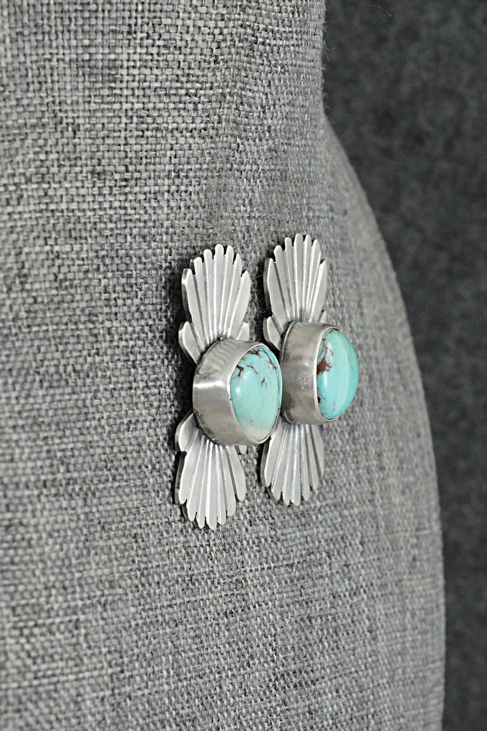Turquoise & Sterling Silver Earrings - Mark Yazzie