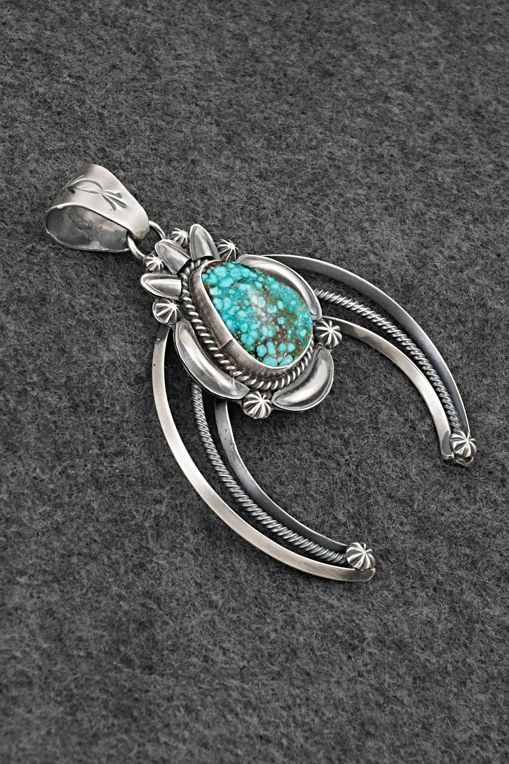 Turquoise & Sterling Silver Naja Pendant - Raymond Delgarito
