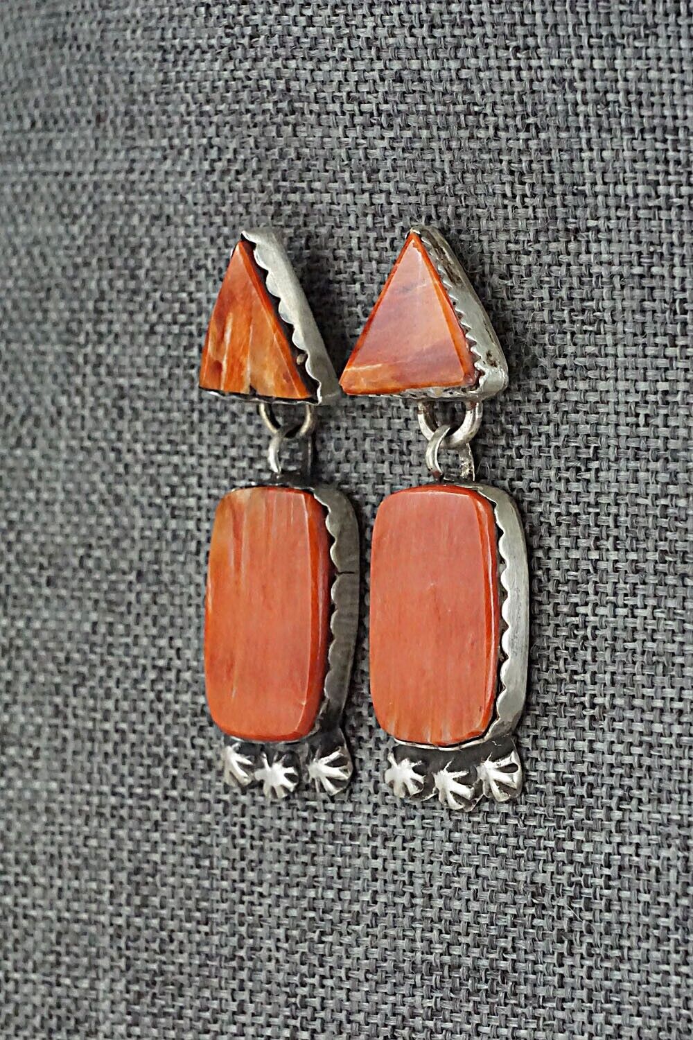 Spiny Oyster & Sterling Silver Earrings - Selina Warner