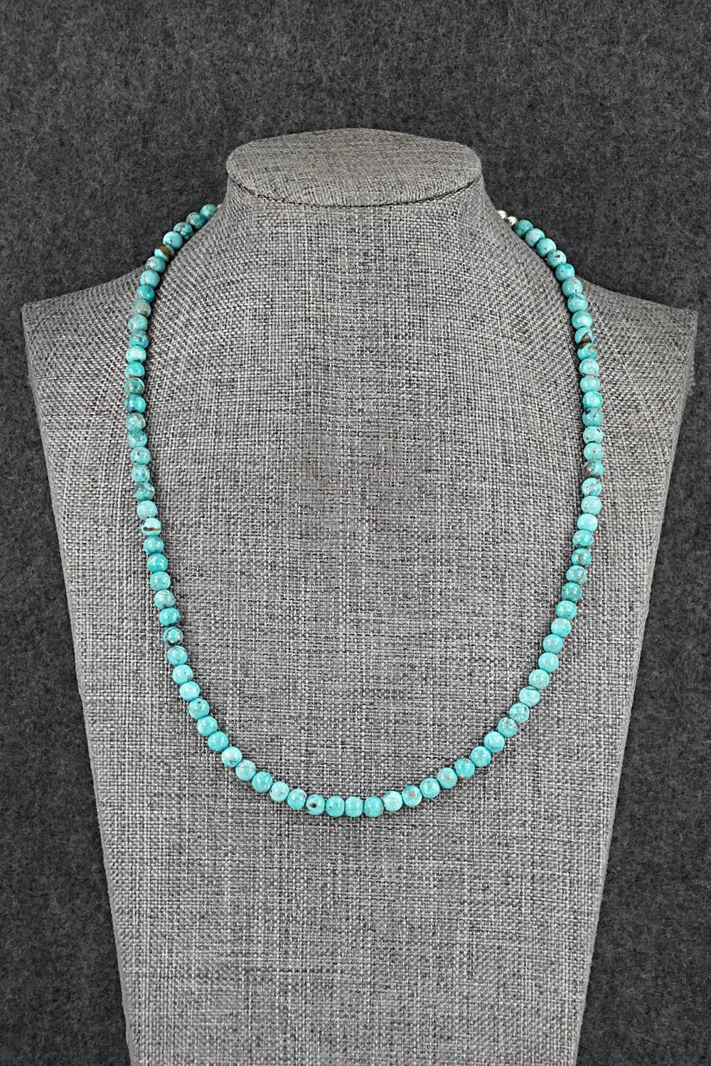 Turquoise & Sterling Silver Necklace 18" - Doreen Jake