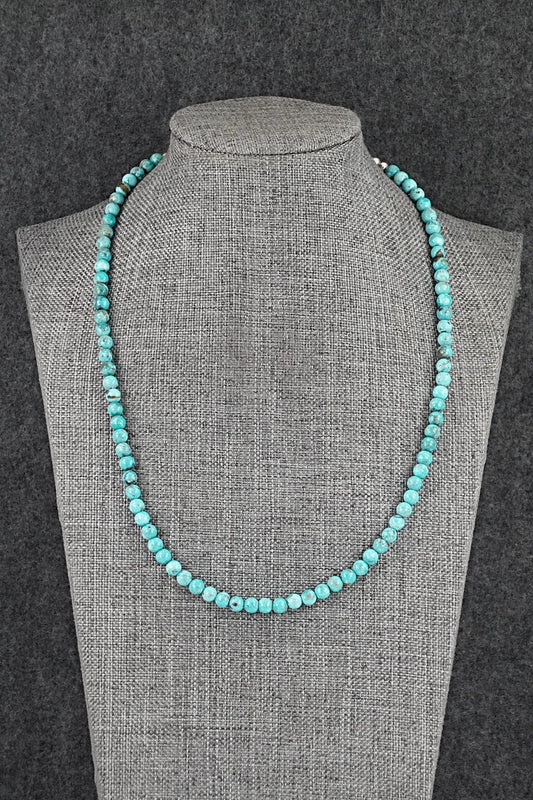 Turquoise & Sterling Silver Necklace 18" - Doreen Jake