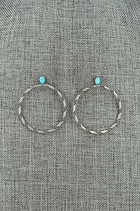 Turquoise & Sterling Silver Earrings - Nashina Tsosie