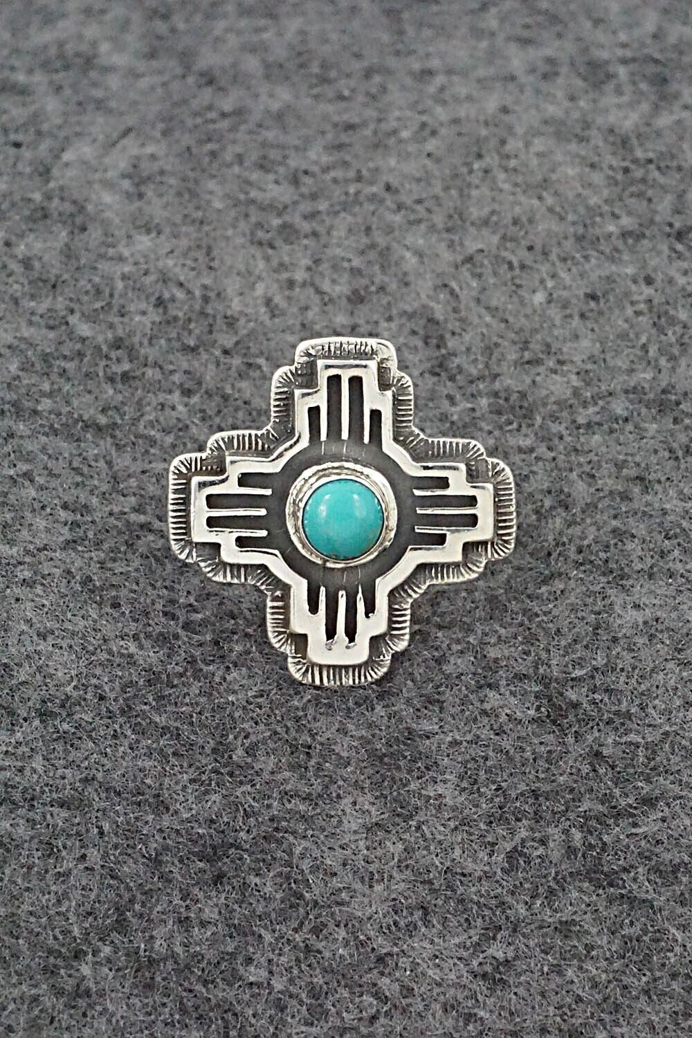 Turquoise and Sterling Silver Ring - Hiram Largo - Size 8.25