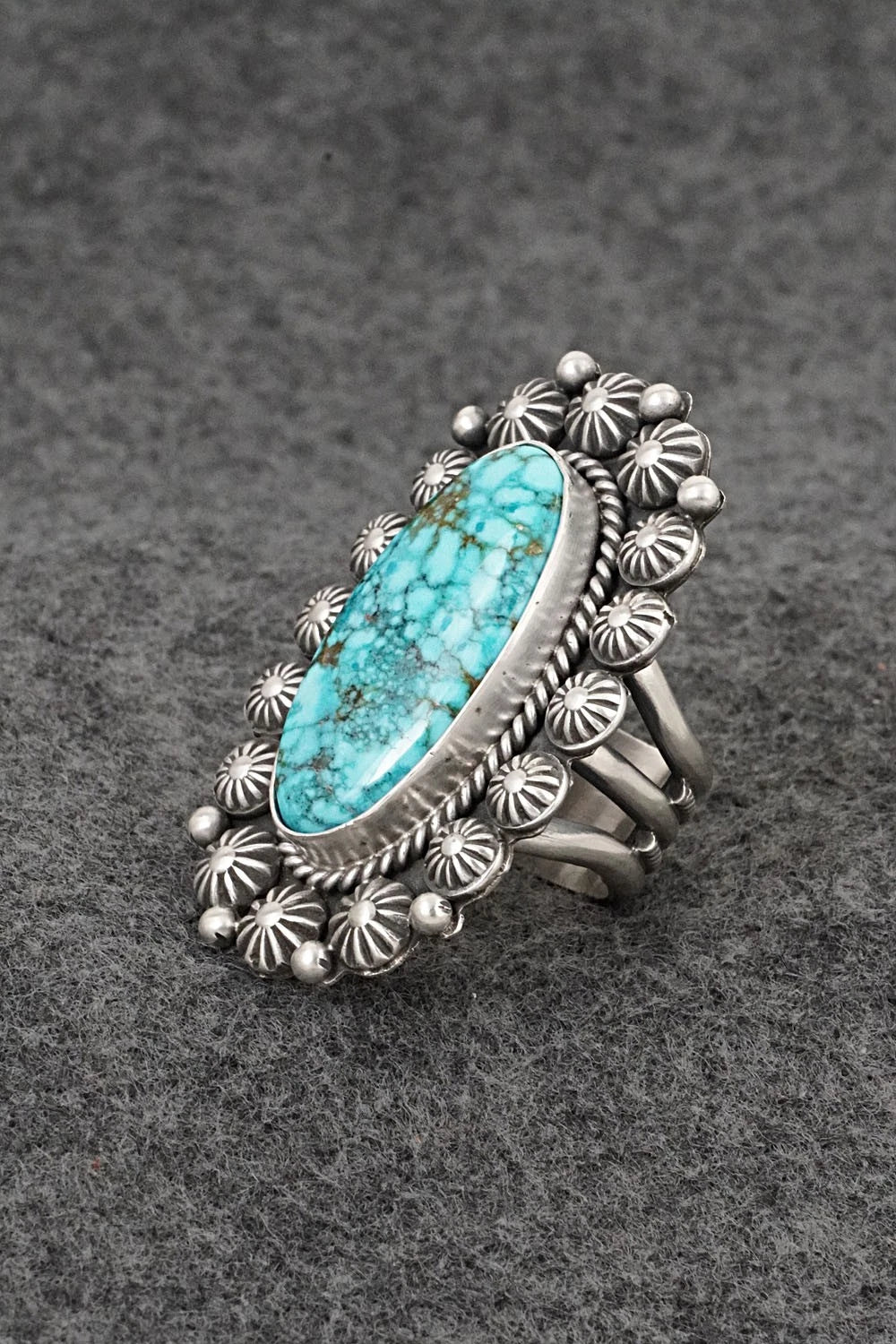Turquoise & Sterling Silver Ring - Michael Calladitto - Size 9.5