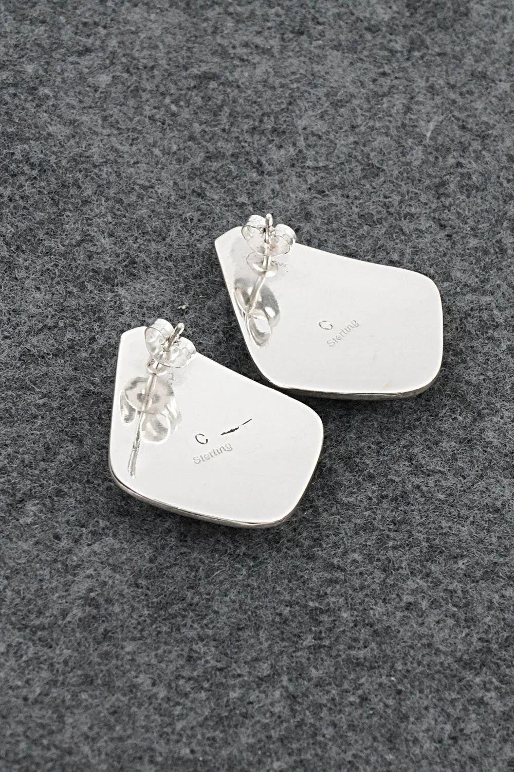 Turquoise & Sterling Silver Earrings - Chester Charley
