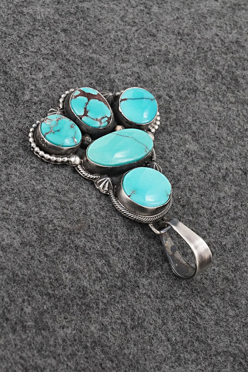 Turquoise & Sterling Silver Pendant and Earrings Set - Darrin Livingston