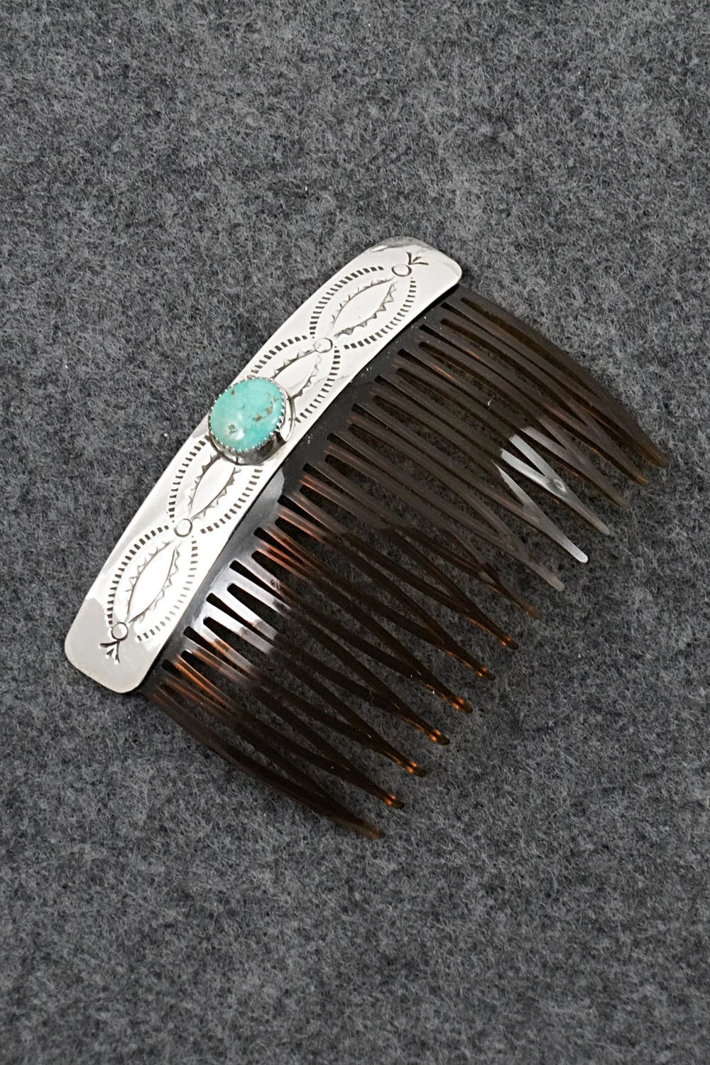 Turquoise & Sterling Silver Hair Combs - Jolene Begay