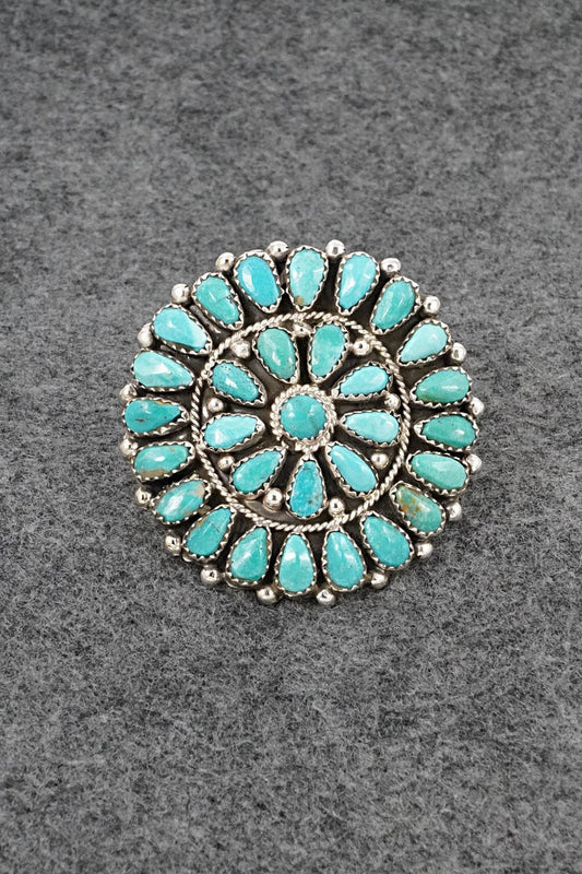 Turquoise & Sterling Silver Ring - Eunise Wilson - Size Adj.