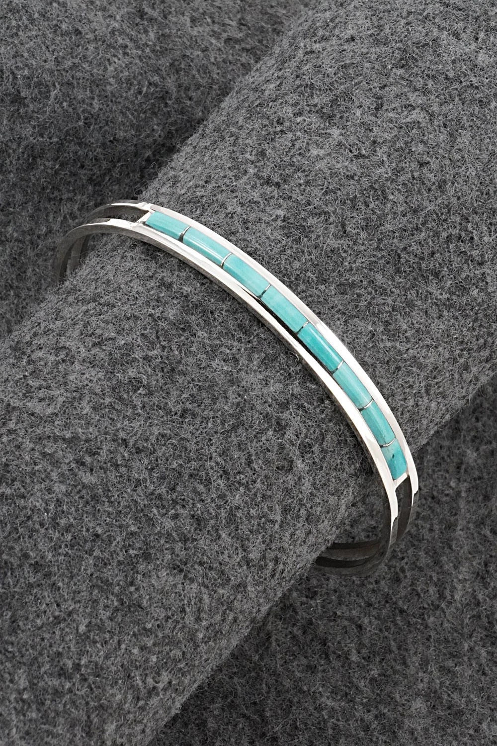 Turquoise & Sterling Silver Inlay Bracelet - Anson Wallace