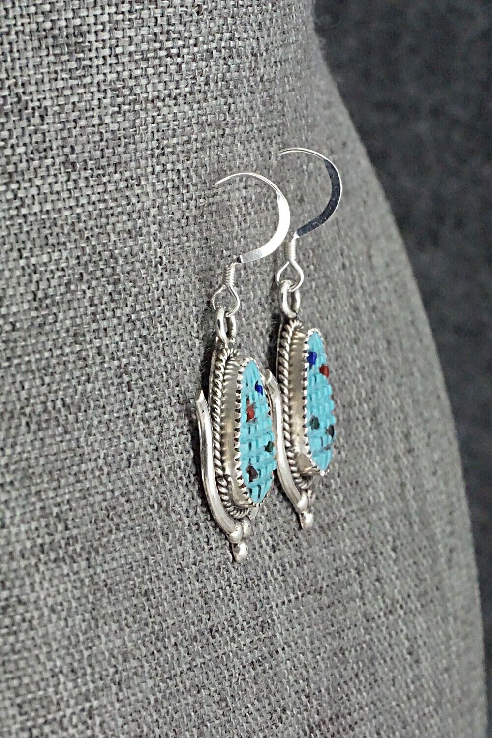 Turquoise & Sterling Silver Earrings - Tracy Bowekity