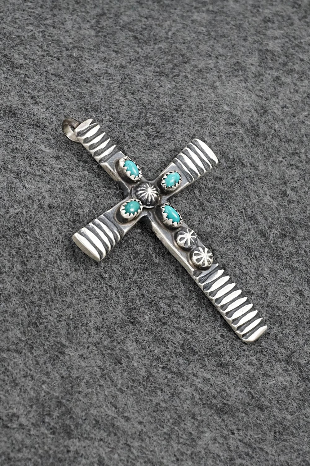 Turquoise & Sterling Silver Pendant - Martha Cayatineto