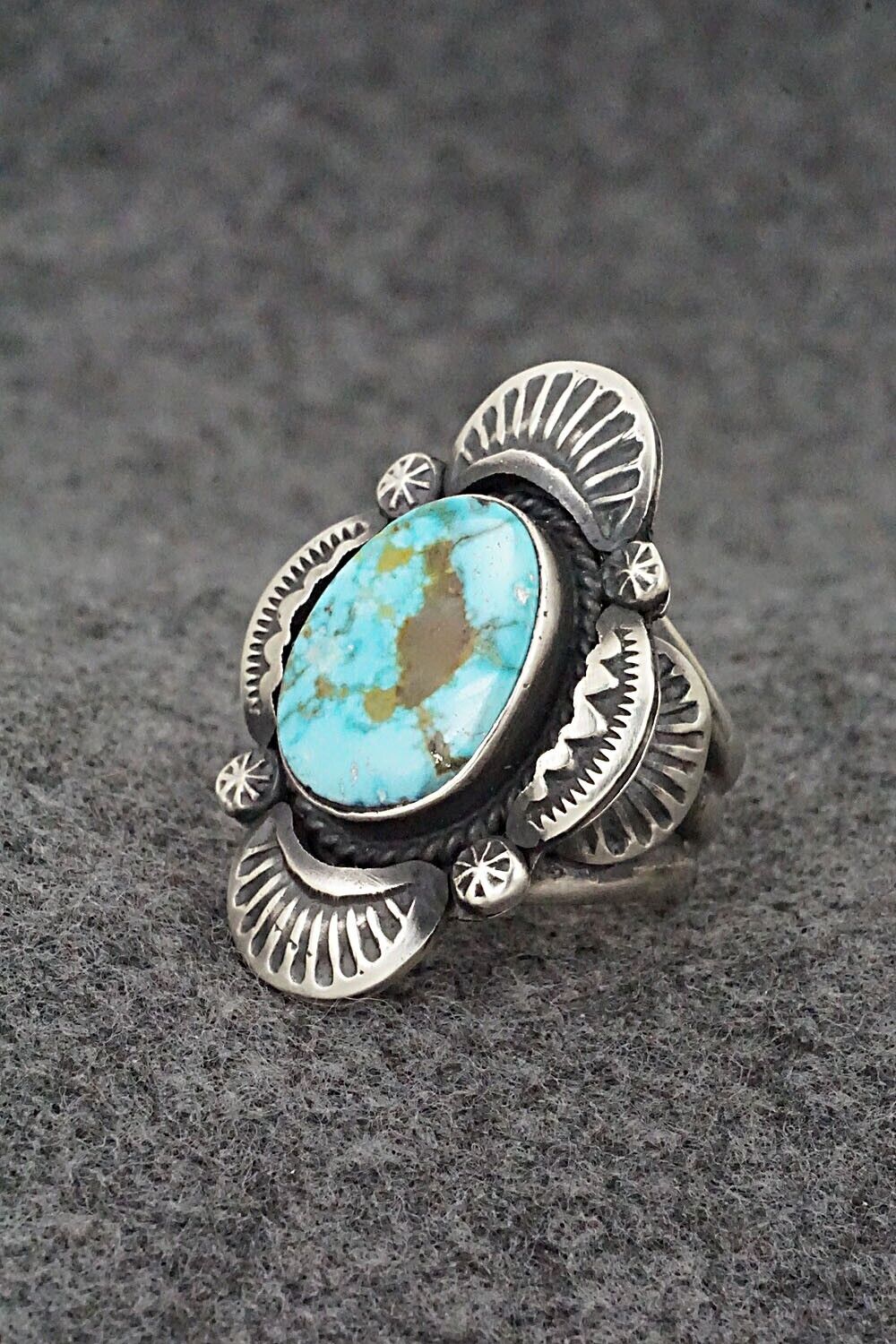 Turquoise & Sterling Silver Ring - Gilbert Tom - Size 7