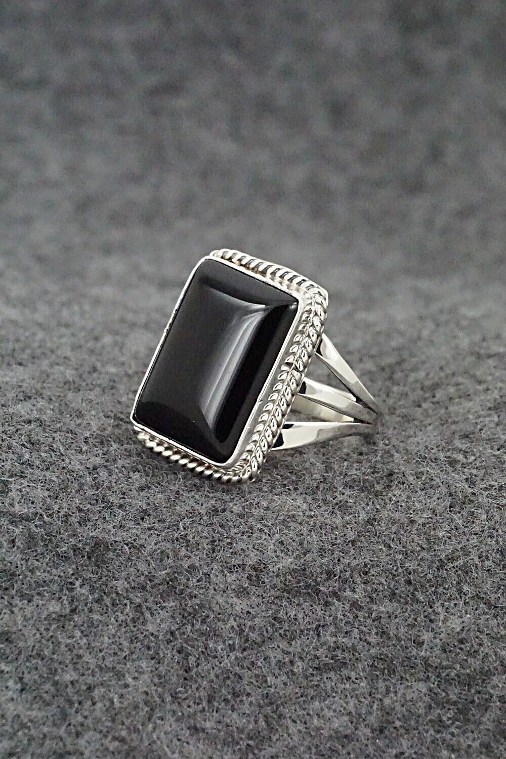 Onyx & Sterling Silver Ring - Letricia Largo - Size 6.75