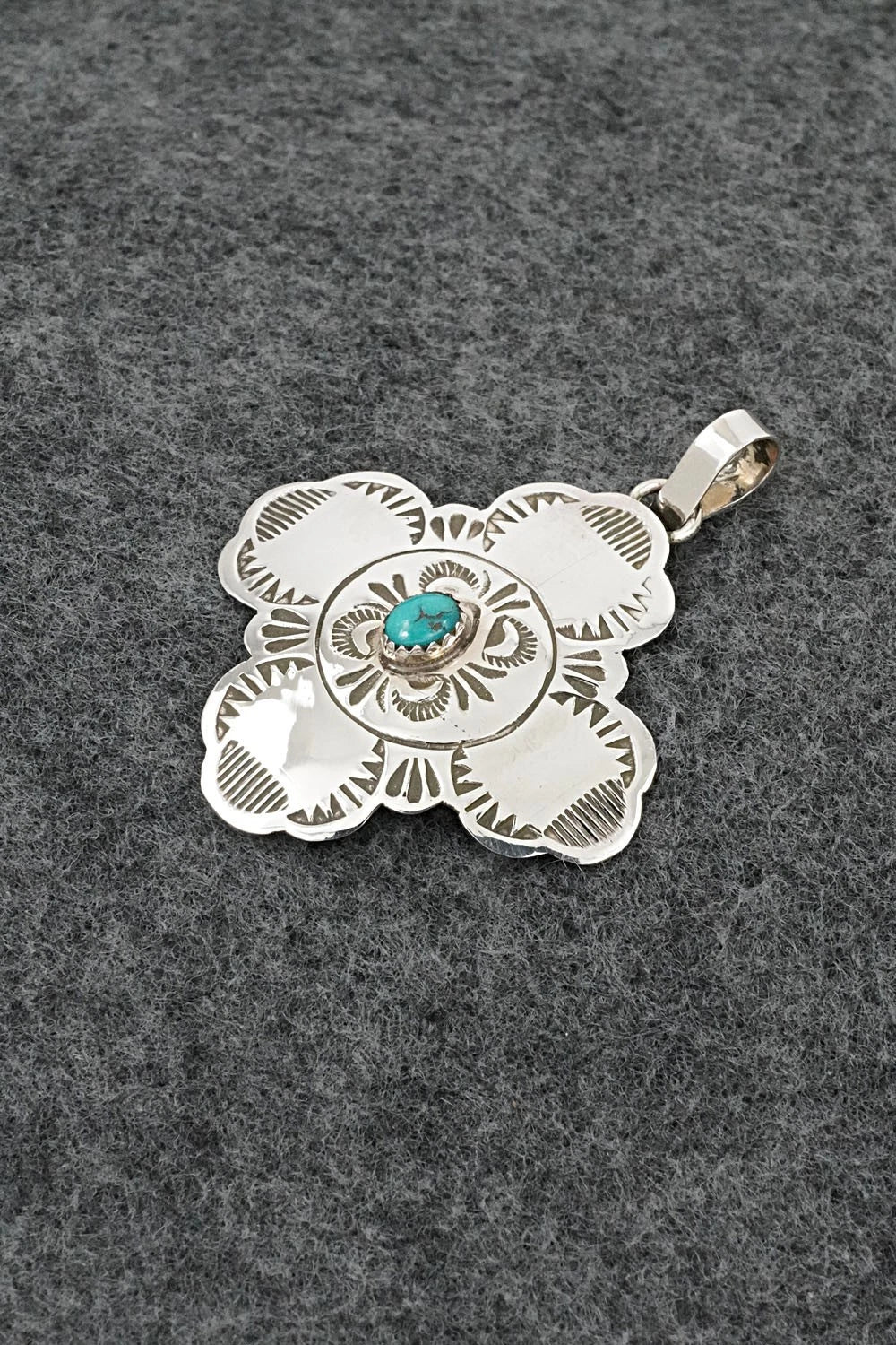 Turquoise & Sterling Silver Pendant - Bertha Begay