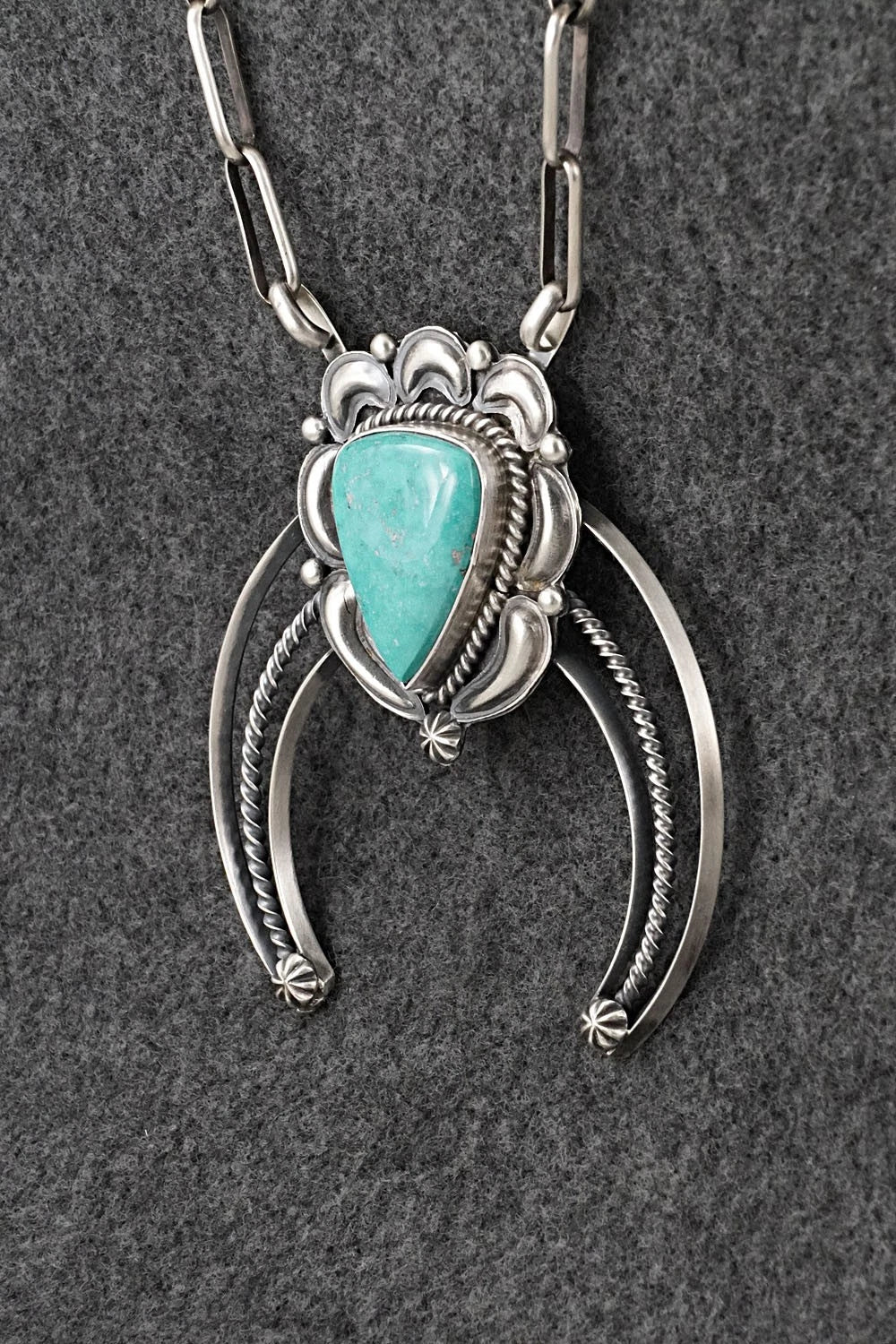 Turquoise & Sterling Silver Necklace - Raymond Delgarito