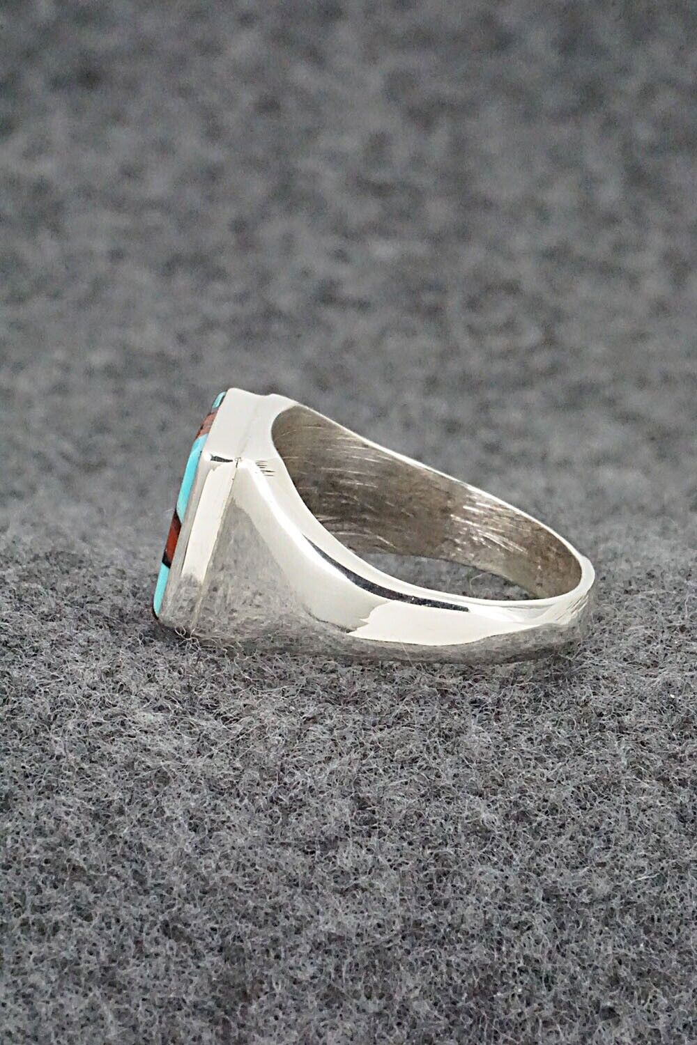 Multi Stone & Sterling Silver Ring - Herbert Kallestewa - Size 9.75