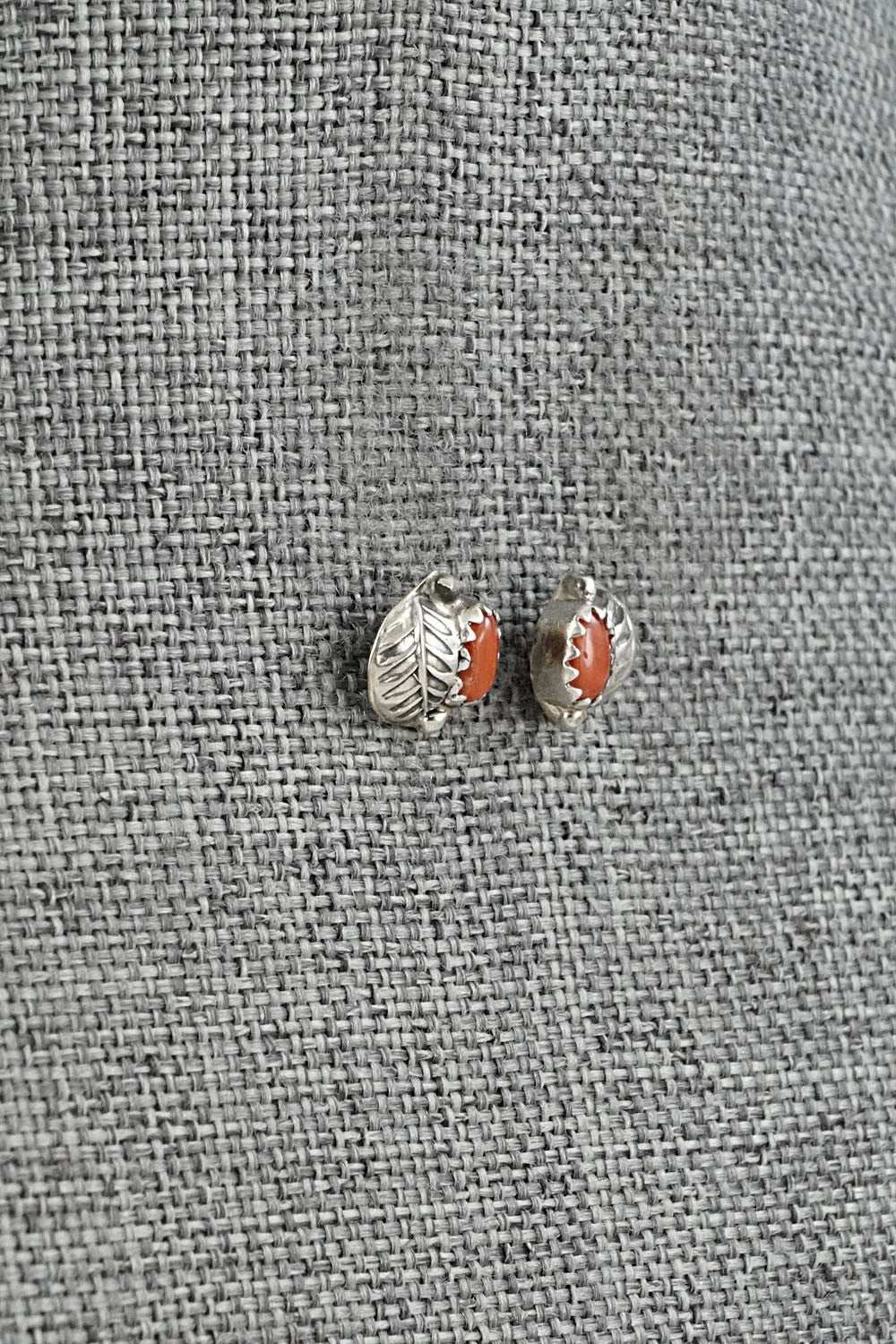 Coral & Sterling Silver Earrings - Roselene Joe