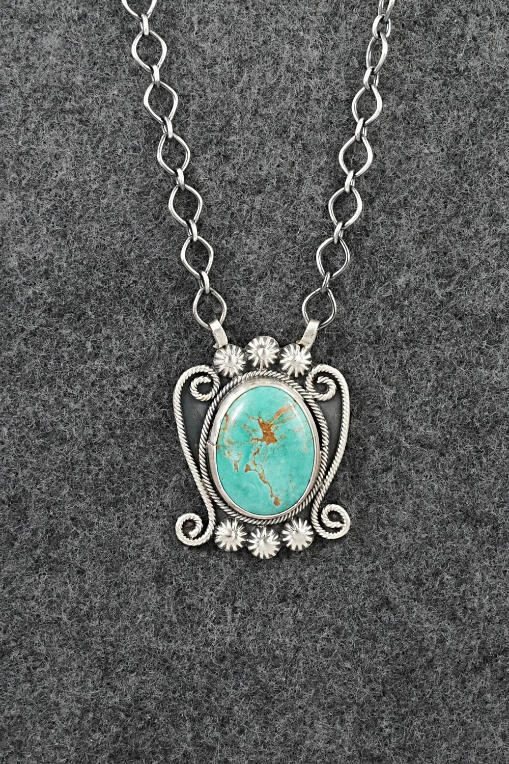 Turquoise & Sterling Silver Necklace - Cordell Platero
