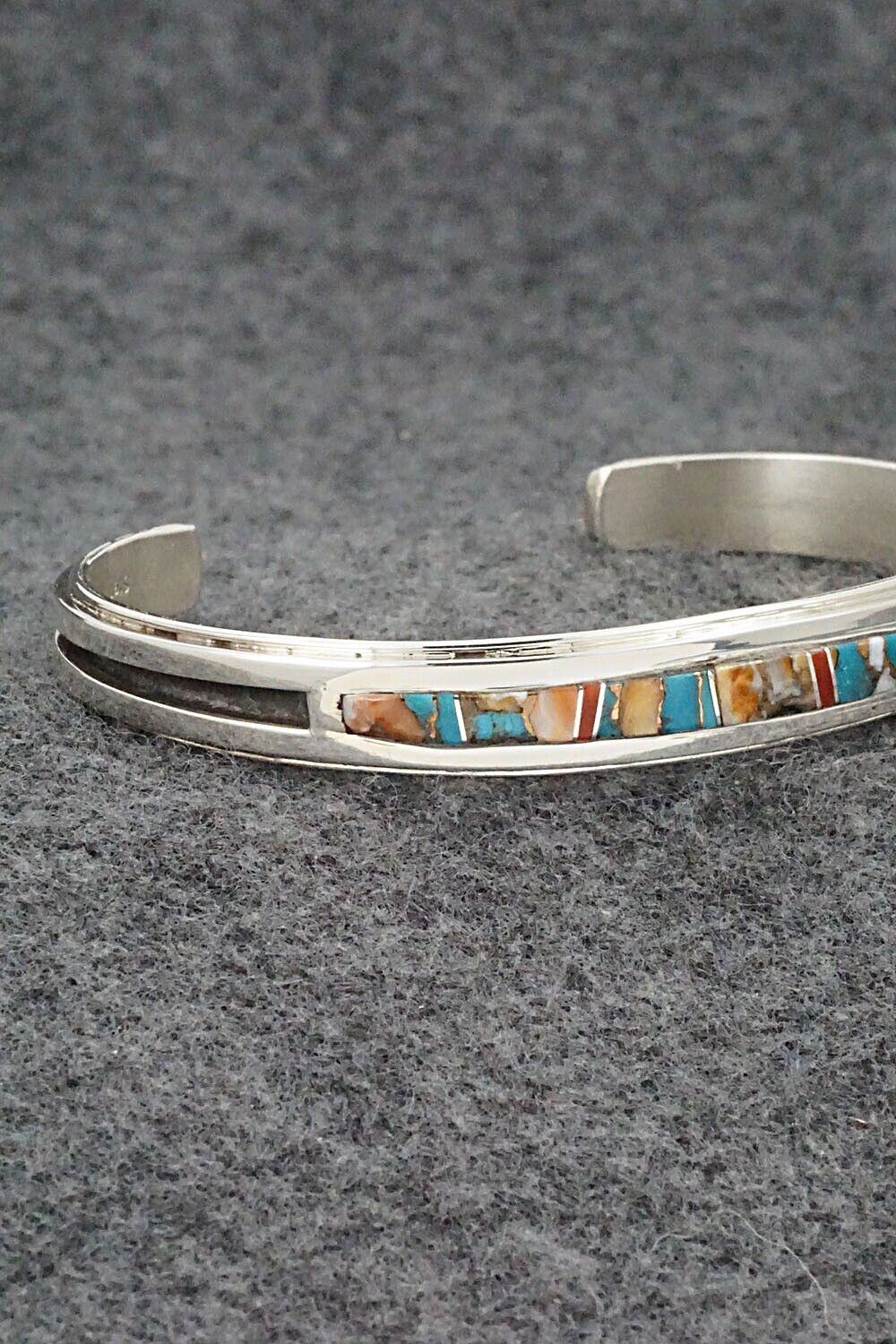 Multi-Stone & Sterling Silver Inlay Bracelet - Wilbert Muskett Jr.