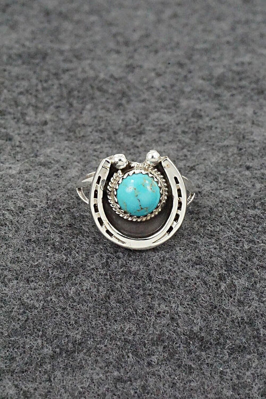Turquoise & Sterling Silver Ring - Alice Rose Saunders - Size 9