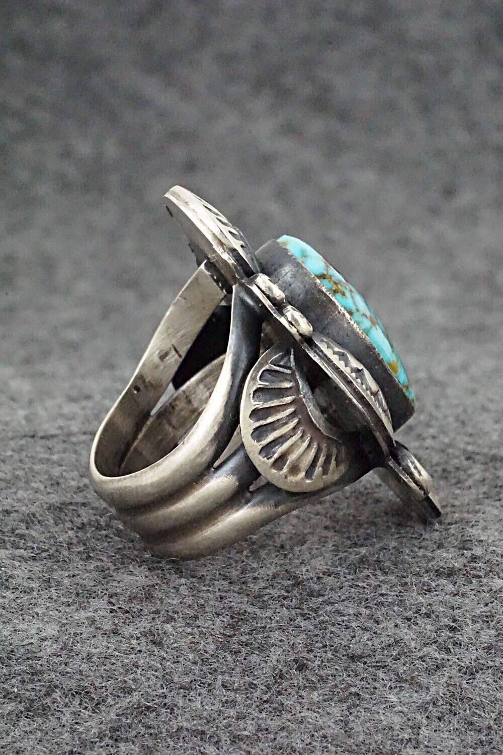 Turquoise & Sterling Silver Ring - Gilbert Tom - Size 7.5