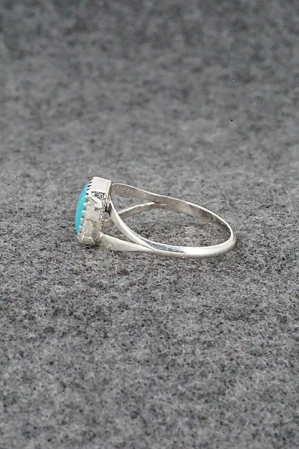 Turquoise and Sterling Silver Ring - Robert Martinez - Size 8.5