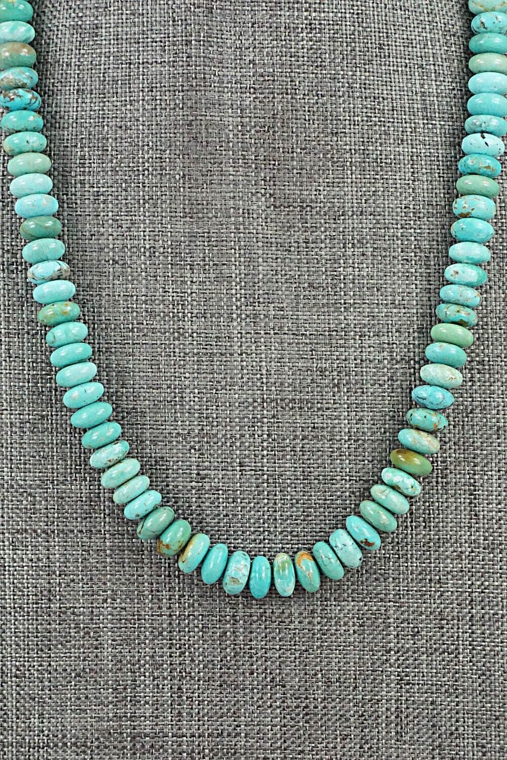 Turquoise & Sterling Silver Necklace 19" - Doreen Jake