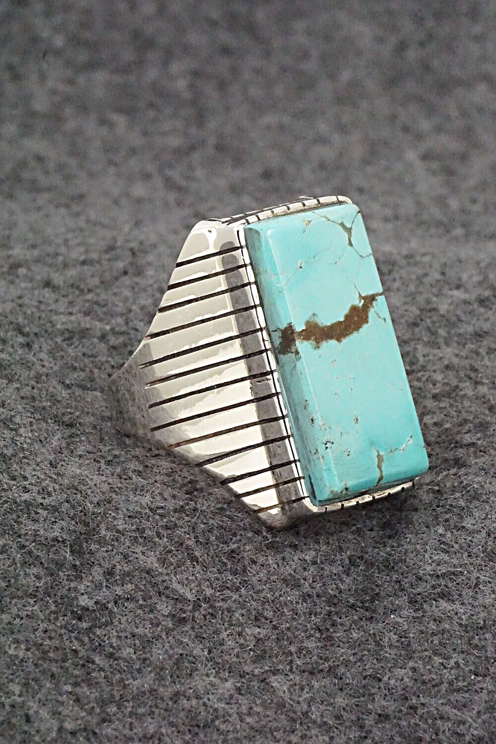 Turquoise & Sterling Silver Ring - Trevor Jack - Size 13