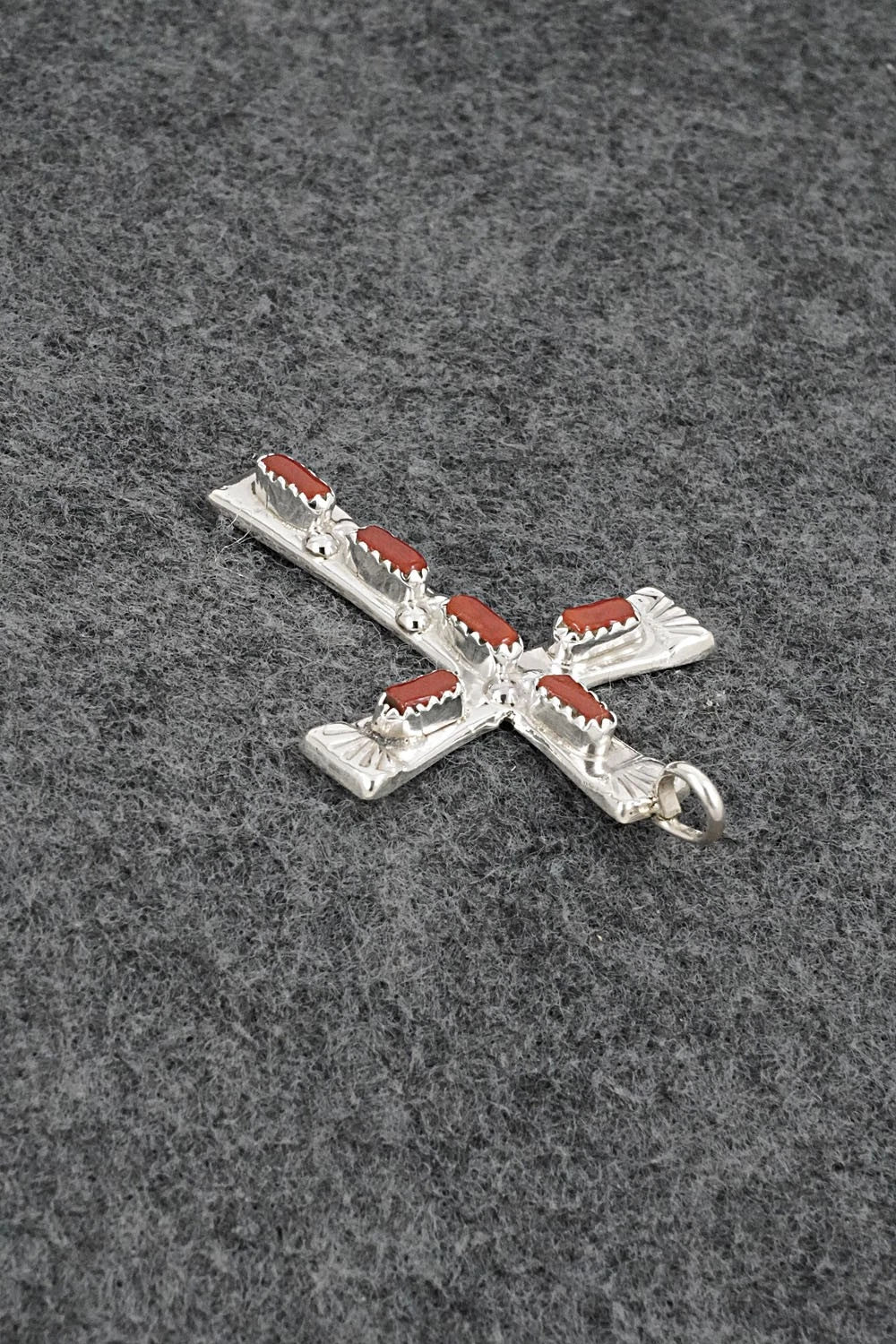 Coral & Sterling Silver Pendant - Verona Quam