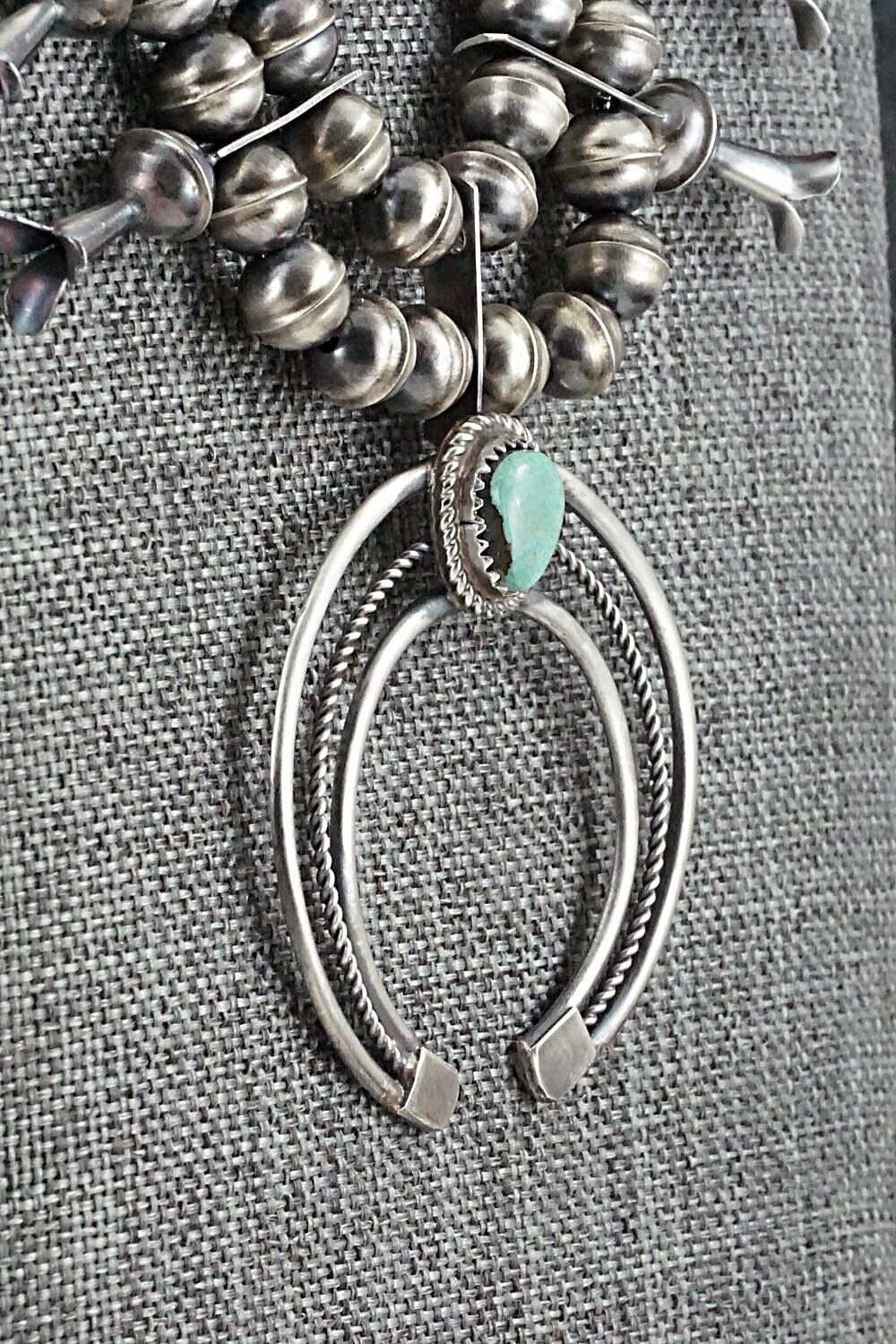 Turquoise & Sterling Silver Squash Blossom Set - Phil Garcia