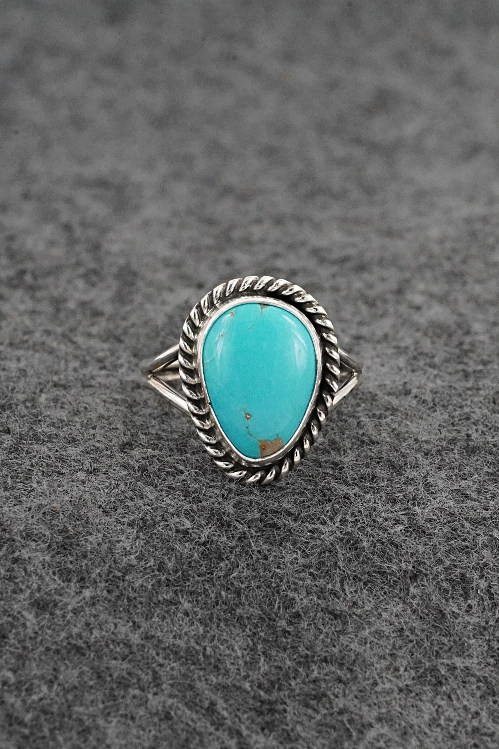 Turquoise & Sterling Silver Ring - Eugene Gruber - Size 6