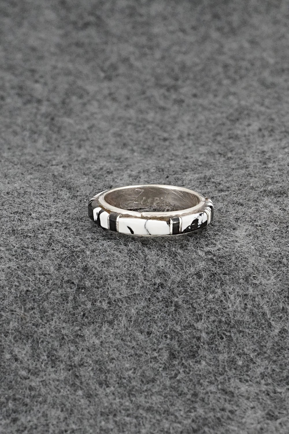 White Buffalo & Sterling Silver Ring - Terrance Panteah - Size 7